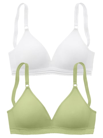 Bralette-BH in mint+weiß