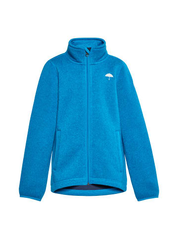 Mädchen (Kids) Strickfleecejacke in Cyanblau Melange