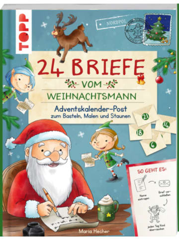 Buch - 24 Briefe vom Weihnachtsmann. Adventskalender-Post zum Basteln, Malen un