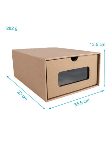10-teiliges Schuhboxen Set mit Sichtfenster in Braun