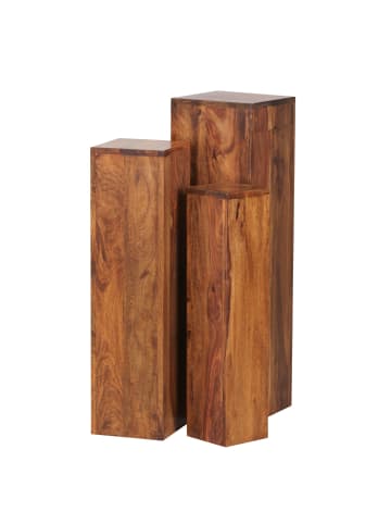 Beistelltisch in Braun / Sheesham / 24x24x85