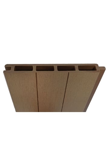 WPC-Sichtschutz Savoie, Erweiterungselement schräg rechts, 0,98m teak