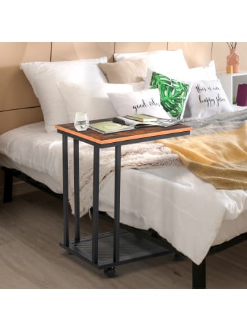 Couchtisch in Schwarz  &  Walnuss 51L x 36B x 65H cm
