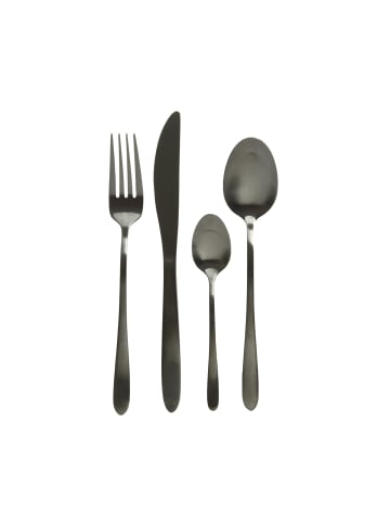 16tlg. Besteck Set BRIT für 4Personen Edelstahl Tafelbesteck in schwarz