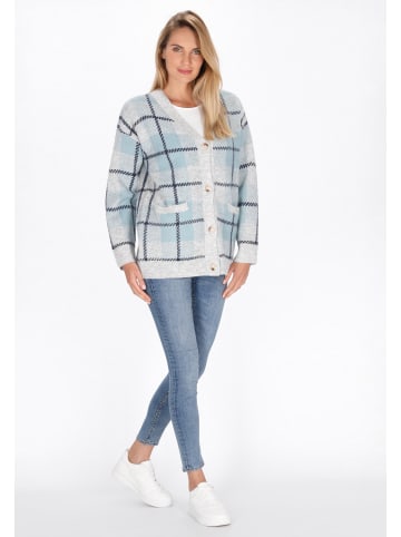 Women Cardigan in light grey light blue navy