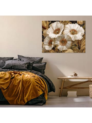 Leinwandbild Blumen in Braun