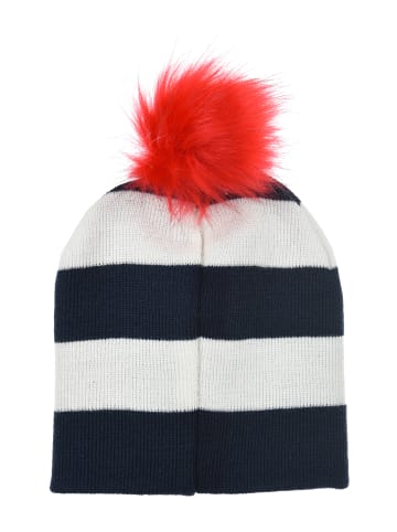 Wintermütze mit Bommel in Dunkel-Blau