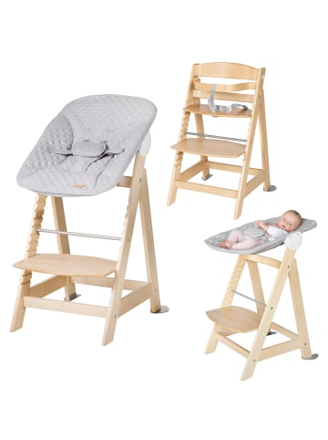 Treppenhochstuhl 'Born Up' Set 2in1 - 'roba Style grau' - mit Liegefunktion