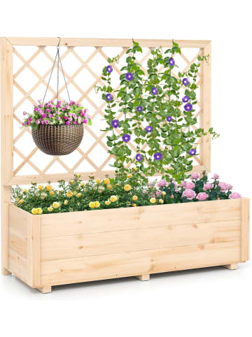 Blumenkasten mit Rankgitter 98x35x101cm in Beige