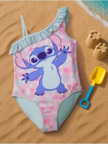 Disney Lilo & Stitch Badeanzug mit Rüschen Schwimmanzug Einteiler in blau/rosa