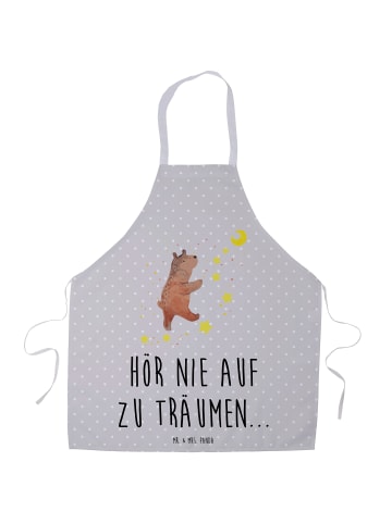 Grillschürze Bär Träume mit Spruch in Grau Pastell