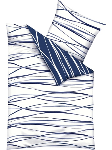 Mako-Satin Wendebettwäsche in marine