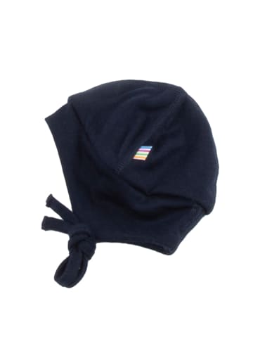 Erstlingsmütze aus Merinowolle in navy
