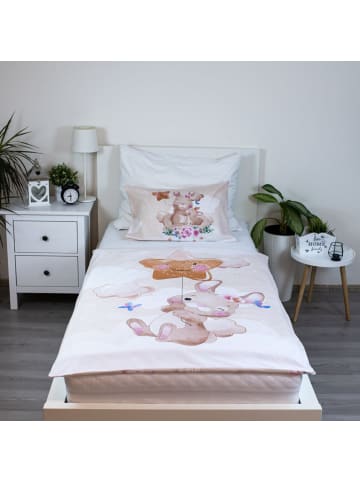 Kinder Bettwäsche-Set – Bettbezug 100x135 cm & Kissenbezug 40x60 cm in Beige
