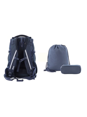 3er Set Schulrucksack Navy Blue in Navy Blue