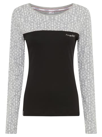 Langarmshirt in grau-schwarz