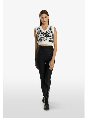 Damen Strick Pullunder in Weiss