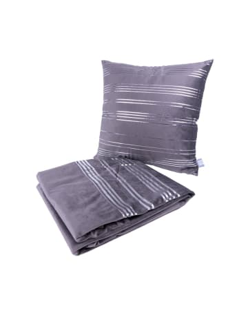 Dekokissen & Decke Prisma 525 2er-Set in graphit - silber