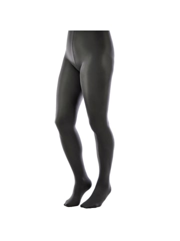 Blickdichte und warm 60 DEN Mikrofaser Strumpfhose ohne Muster in Graphit Grau