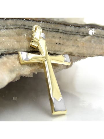 Anhänger 25x16mm Kreuz bicolor 9Kt GOLD in gold