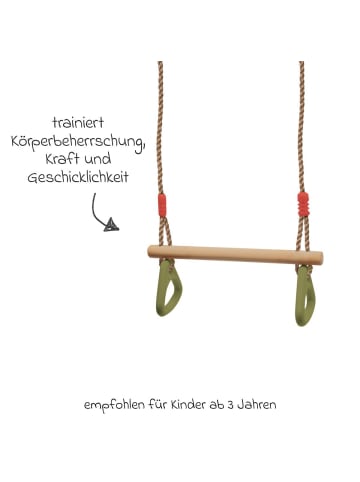 Trapezstange mit Turnringen - Natur in brown