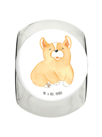 Leckerli Glas Corgie ohne Spruch in Weiß