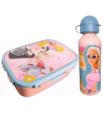 2er Set: Brotdose + Alu-Trinkflasche Barbie in Bunt