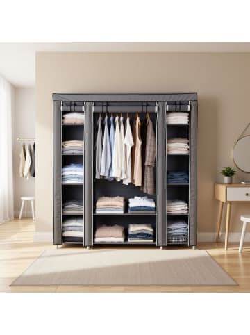 Kleiderschrank Rylan in Grau - (B)45 x (H)175 x (T)150 cm