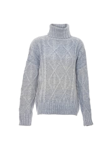 Damen Rollkragenpullover in BLAU WOLLWEISS