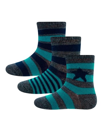 3er-Set Socken 3er Pack gemustert in blau