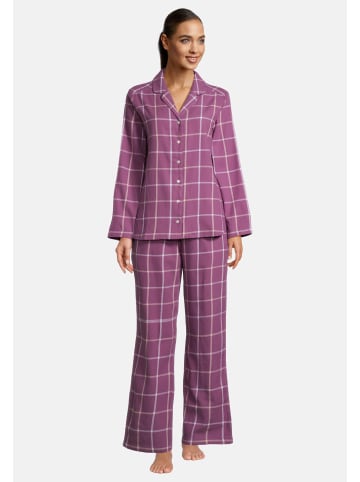 Schlafanzug Classic Flanell in Mauve shadow