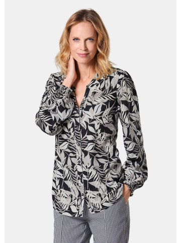 Kurzgröße:  Tunika-Druckbluse in schwarz / weiß / gemustert