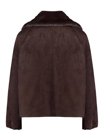 Outdoorjacke mit Kunstfellkragen in Chocolate Plum