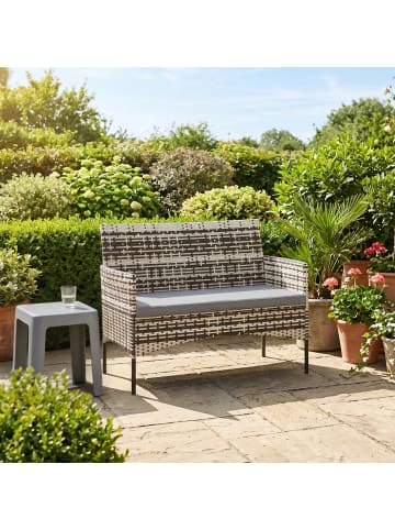 Rattan Gartensofa in Hellgrau 115L x 63B x 85H cm