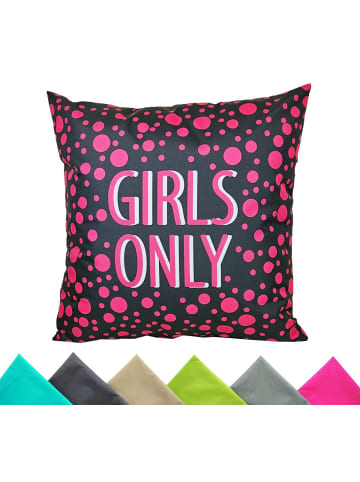 1x Outdoor Kissenhülle Motiv 50x50cm Girls Only in Anthrazit/Pink