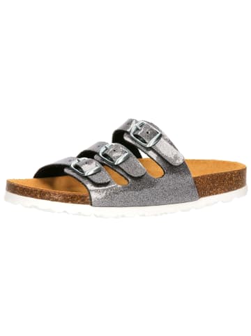Pantolette "Bioline Kids Glitter" in Silberfarben