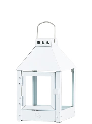 Allwetter Laterne QUADRO MINI Weiß 27 cm