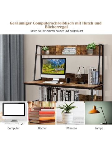 Schreibtisch mit Ablage 120 x 57 cm in Braun