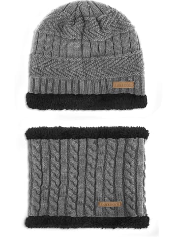 Kebili Winterset mit Fell in Grau/Schwarz