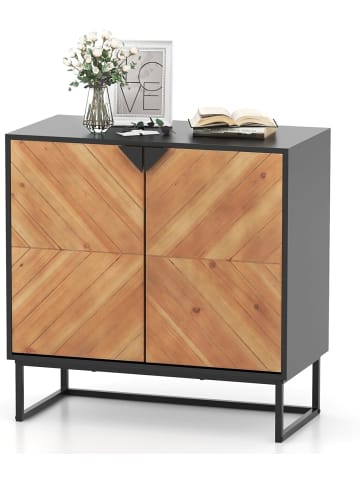 Sideboard mit 2 Türen 80 x 40 x 80 cm in Schwarz