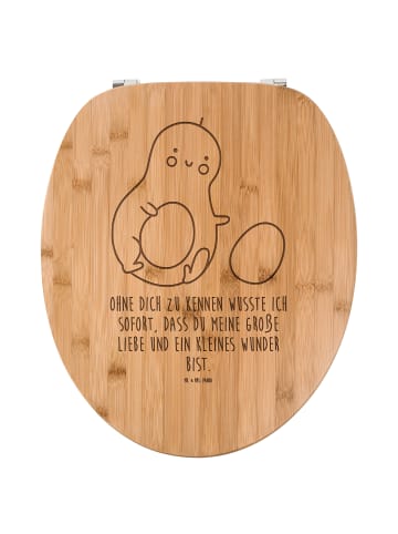 Toilettensitz Avocado Kern rollt mit Spruch in Transparent