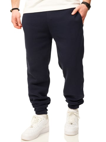Jogginghose - im Straight-Fit als Lange Trainingshose Sweatpants in Navy