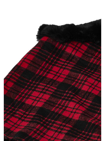 Damen Poncho in Rot Schwarz