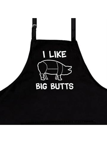 Kochschürze Männer "I Like Big Buts" in Schwarz in Schwarz