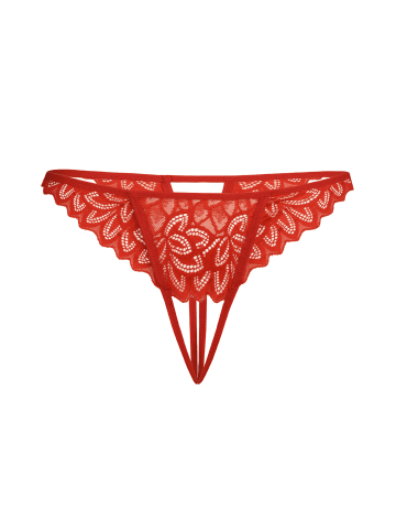 Ouvert Tanga mit floraler Spitze Lossi in rot