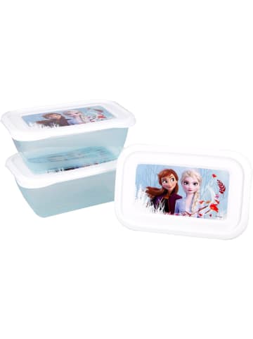 Lunchboxen mit 3 rechteckigen Ersatzteilen Frozen Blue Forest Kunststoff bunt