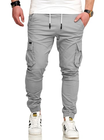 Cargohose - S2LOM Chino Jogger Jeans Hose Stoffhose Freizeithose in Hellgrau