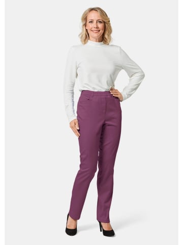 Baumwollhose mit Dehnbund in aubergine