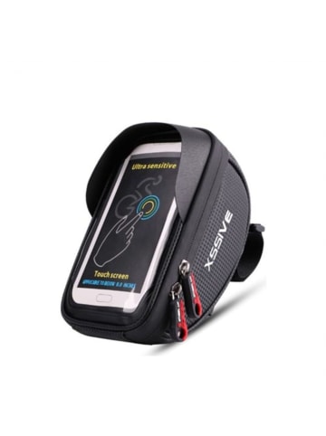 Wasserdichte Fahrradtasche, Super-Signal, bis zu 6.5 Zoll Smartphones in Schwarz