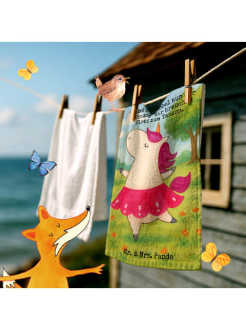 Handtuch Einhorn Ballerina Design mit Spruch in Weiß